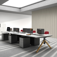 Bureau de coworking modulaire en bois moderne, 2, 4, 6 ou 8 places, poste de travail extensible pour espace ouvert, mobilier de bureau pour le personnel