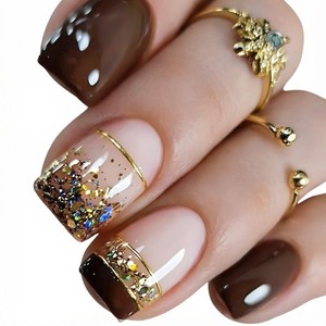Vente en gros de faux ongles en press-on français 3D rose cerise faits à la main, réutilisables, emballage personnalisé, 10 pièces - Product Image 6