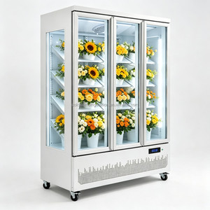 Vitrine réfrigérée commerciale pour fleurs à grande capacité, 3 portes, avec compresseur en bas - Product Image 3