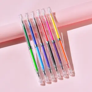 Großhandel highlighter glitter pen-set-Koreanisches Briefpapier Multi Colors Marker Aquarell Glattes Schreiben Kinder Zeichnung Buntes Glitter Gel Pen Set(6 Stück)