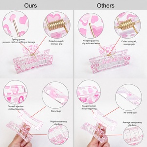 กิ๊บหนีบผมพิมพ์ลาย Shily&OS ขนาด 8.5 ซม. รูปทรงสี่เหลี่ยม ลายผลไม้ ดอกไม้ ฟักทอง เสือดาว วัว ลายตาราง อุปกรณ์ตกแต่งผม - Product Image 4
