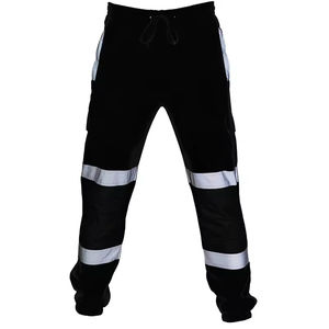 Men Reflectors Black <strong>Orange</strong> Work <strong>Cargo</strong> Trousers Construction Workwear Autumn Fall Construction Contrast Reflective Safety <strong>Pants</strong> - Product Image 2