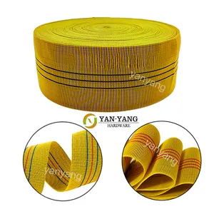 Yanyang customized upholstery yellow 50mm stretch polyester sofa webbing tape strap 2 inch elastic furniture chair webbing belt