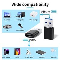 Adaptateur OTG Type-C 3.0, lot de 6, adaptateur USB-C USB/USB, adaptateur USB-C, transfert de données super rapide, convertisseur de charge pour ordinateur portable//PC/MacBook