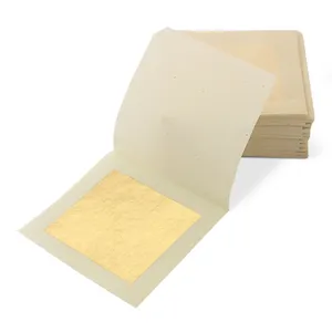 5x5cm 24K vàng lá bức tượng trang trí nội thất Hoja Dora cho chăm sóc da bánh thực phẩm uống cà phê trang trí vàng lá tờ giấy vàng