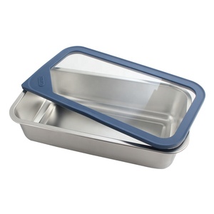 Rectangle Stainless Steel Food Container with Lid Airtight Leak Proof Single Compartment <b>Lunch</b> <b>Box</b> - Product Image 3