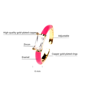 Женское открытое регулируемое кольцо с фианитом, летнее разноцветное кольцо с овальным кубическим цирконием в форме сердца, 2023 - Product Image 3