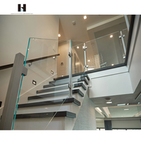 Balustrades et mains courantes d'extérieur haut de gamme modernes en aluminium et acier inoxydable durables pour escalier et balcon garde-corps en plexiglas