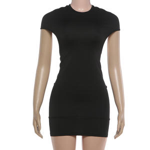 Viviblook Z313DS Nuevo Vestido de Verano para Mujer, Cuello Redondo, Sexy, con Aberturas, Color Sólido, Mini Vestido Ajustado Informal - Product Image 6