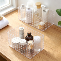 Boîte de rangement multifonctionnelle pour tiroir de bureau, boîte transparente pour maquillage, bijoux, papeterie