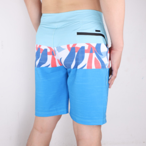 Short de bain décontracté pour homme, bleu, à motifs géométriques, séchage rapide, avec cordon de serrage, taille mi-haute, longueur Bermuda, imprimé par sublimation - Product Image 2
