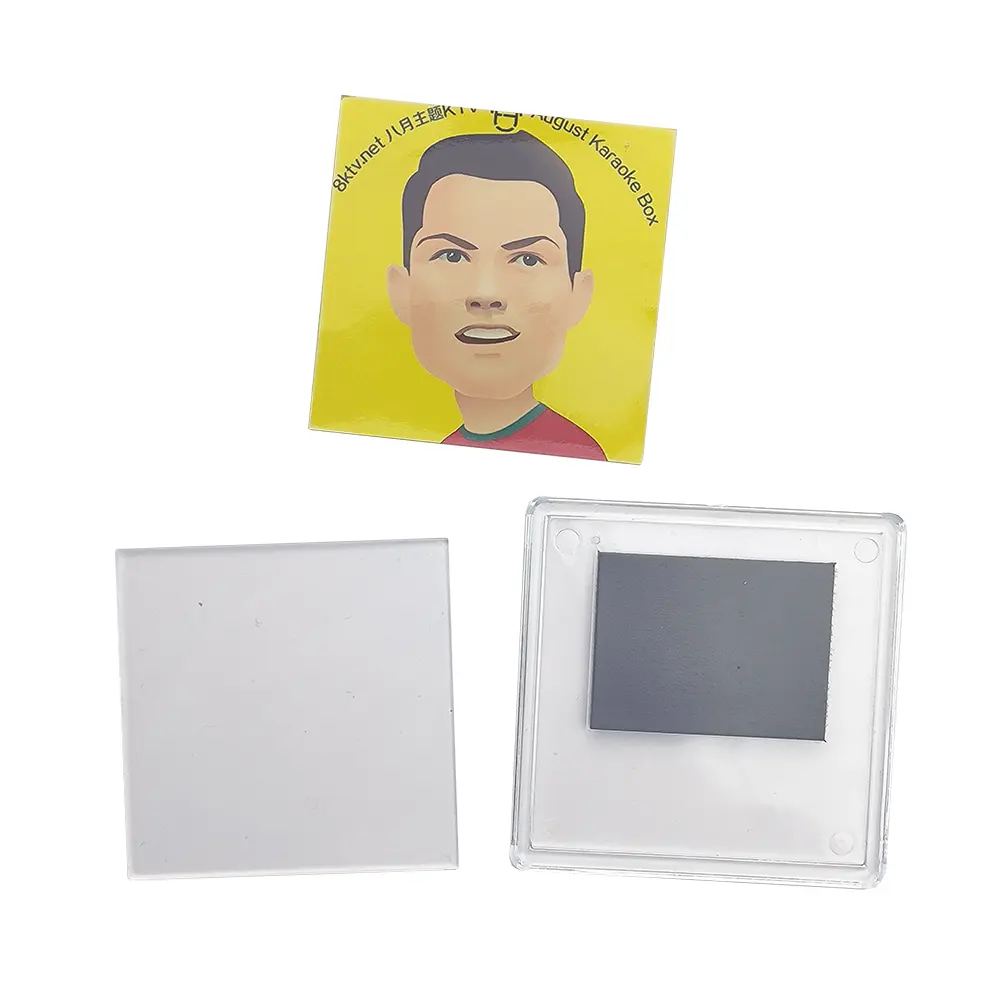 76*58mm/65*65mm Acrylique Rectangle Transparent Réfrigérateur Aimant Cadre Photo Matériel pour DIY