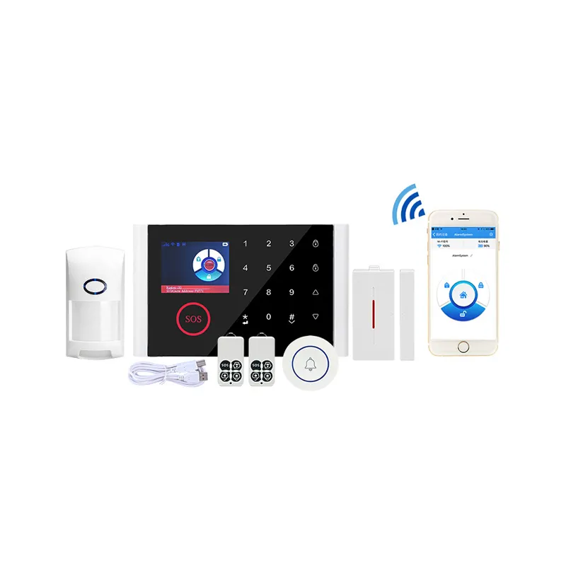 2019 Venta caliente de seguridad para el Hogar Inteligente wifi gsm sistema de alarma antirrobo