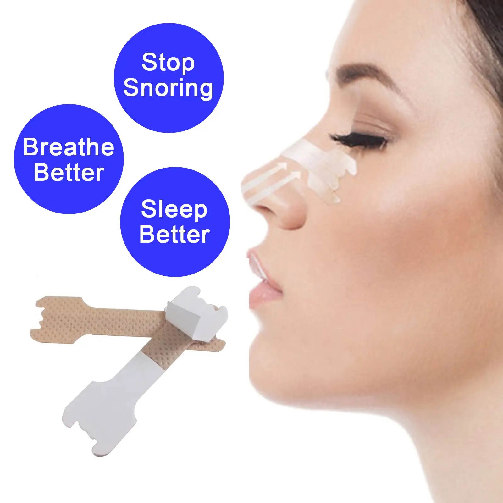 2022 New Products Breathe Right Adhesive Nasal Strip Anti Snoring Patch Mouth For Sleeping Better