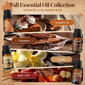 Ensemble d'huiles essentielles aux épices d'automne 8x10ML, <span class=keywords><strong>parfum</strong></span> d'automne citrouille <span class=keywords><strong>cannelle</strong></span> vanille pour bougies, savons, diffuseurs à bâtonnets, OEM, marque privée - Product Image 2