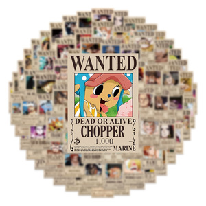 Nouvelles 100 Affiches de recherche en PVC découpées à l'emporte-pièce, étanches, avec motifs de dessins animés et de l'anime <span class=keywords><strong>One</strong></span> <span class=keywords><strong>Piece</strong></span> (Luffy inclus) - Édition 2025 - Product Image 4