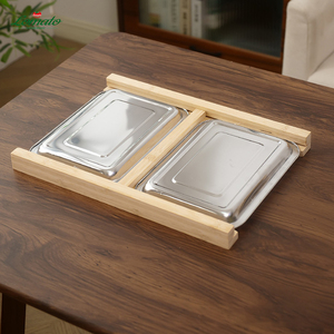 เขียงไม้ไผ่ขายส่งพร้อมถาดสแตนเลส เขียงไม้ขนาดใหญ่พร้อมลิ้นชักสำหรับเตรียมอาหารในครัว - Product Image 5