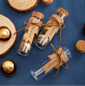 Clear Glass Wishing Vials With Cork Stopper Cylinder Shape For Gift Craft 30ml Label Tags Included - Product Image 5