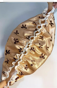 Bonnets <span class=keywords><strong>de</strong></span> Douche en Satin Double Couche pour Cheveux Longs et Épais, Imperméables, Séchage Rapide, Élastiques, Doux, Réutilisables, Ajustables, Mignons, Couvre-Cheveux - Product Image 4