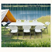 Table pliante légère et économique de 5 pieds, portable, en HDPE, carrée, pour hôpital, cour, mariage, événements, fêtes