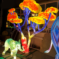Buntes Tierlaternen-Display-beleuchtetes Löwengiraffen-Hirschlaternen-Set für Festival-und Event dekorationen