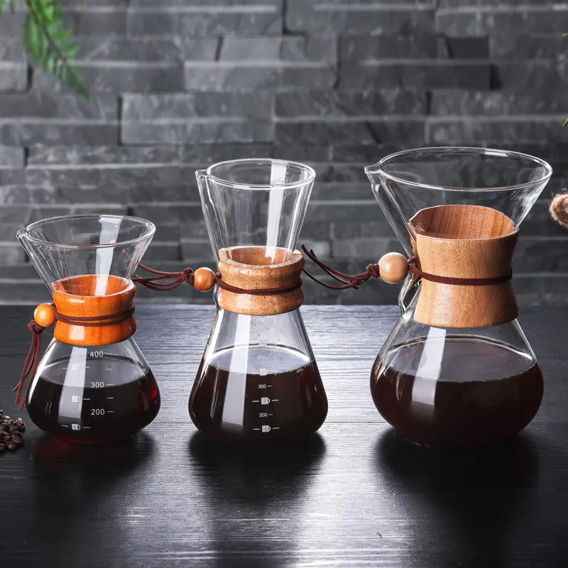 600Ml 800Ml Chemex पॉट ग्लास स्क्रीन छलनी डालो से अधिक कॉफी निर्माता