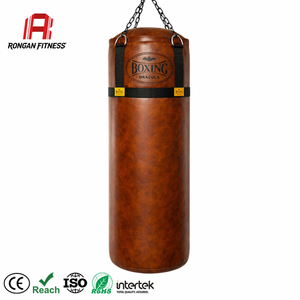 <span class=keywords><strong>Sac</strong></span> de frappe vintage en cuir de vachette, suspendu, multi-couches, absorption des chocs, pivotant à 360 degrés, pour Muay Thai, Kickboxing, Gym - Product Image 1