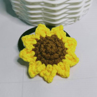 Porte-clés tournesol en fil de laine crocheté à la main pour enfants, motif fleur, ornement transfrontalier, fini artisanal Nafei