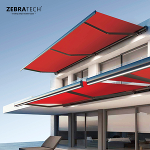 Venta al por mayor de lujo moderno 5M Proyección retráctil a prueba de viento de aluminio PVC toldo para uso comercial para la lluvia dosel <span class=keywords><strong>restaurante</strong></span> - Product Image 5