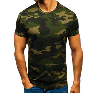 Camisetas con estampado de camuflaje para hombre, camiseta de fitness muscular, camisetas de marca de algodón, ropa para culturismo - Product Image 1
