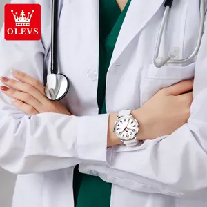 OLEVS 9953 Nurse Watch Doctors Medical Easy to Read Comfort 24 Hour Scale Student Teenager Silicone Waterproof Watch