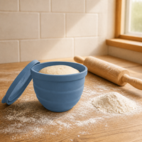 Bol de cuisson pliable en silicone avec couvercle, réutilisable pour la levée de la pâte et la préparation culinaire