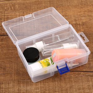 Transparent Plastic Storage Box 16.5x12x6cm With Lid And Blue Lock For Tool Organization And Packaging - Product Image 3