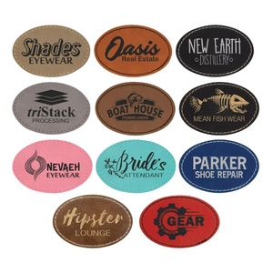 3 1/2 "X 2 1/2" Parches <span class=keywords><strong>de</strong></span> polipiel láser ovalados con adhesivo - Product Image 6