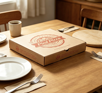 Caja de Pizza de Cartón Corrugado de Grado Alimenticio Reciclable Impresa Personalizada de 16x16 Pulgadas, Laminación Brillante/Mate, Estampado en Caliente/UV, Revestimiento Personalizado