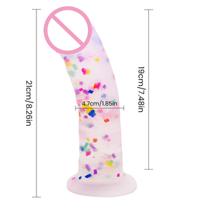 Dildo vibrant en silicone souple, style américain, avec ventouse transparente, pour femmes - Product Image 6