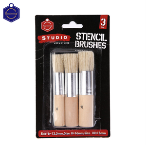 Gardez le sourire 3 pièces poils ronds manche en bois aquarelle <span class=keywords><strong>peinture</strong></span> <span class=keywords><strong>acrylique</strong></span> <span class=keywords><strong>peinture</strong></span> à l'huile plat <span class=keywords><strong>pinceau</strong></span> pour enfants pour débutant - Product Image 2
