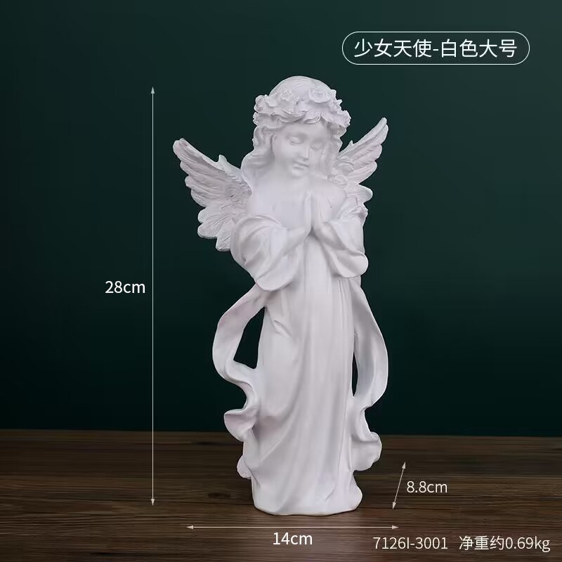 นางฟ้าสวดมนต์ (แบบที่ 1) - สีขาวขนาดใหญ่ - กล่องกระดาษแข็ง