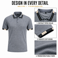Kaos Polo Pria Custom Logo Old Money 210GSM Pique Lengan Pendek Bernapas, Atletis, Kasual, Golf, Berkerah, Ready Stock