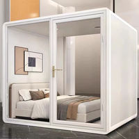 GYC02 Cabine de bureau insonorisée mobile moderne, cadre en alliage d'aluminium et verre de haute technologie pour entrepôts, salles de chant/chant et de piano, ignifuge