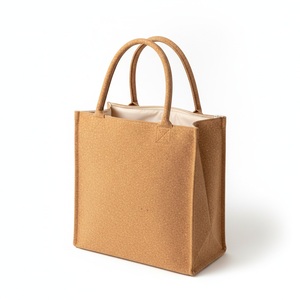 Sac fourre-tout isotherme en liège, tissu en liège naturel, poignées roulées, fermeture éclair discrète, logo personnalisé, cadeau - Product Image 4
