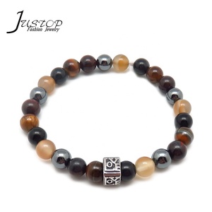 Fashion <strong>Wax</strong> Cord Jewelry Wholesale Natural Obsidian <strong>Stone</strong> <strong>Bracelet</strong> for Men - Product Image 5