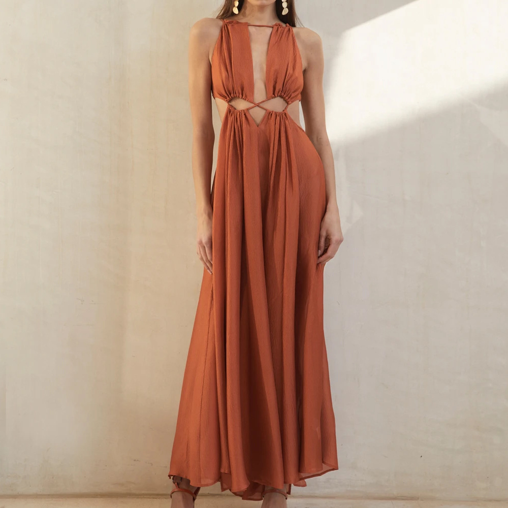 Shop Our Summer Sexy Halter Neck Strap Hollow Out Long Dresses Shop Our Summer Sexy Halter Neck Strap Hollow Out Long Dresses