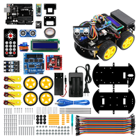 Kit de Coche Robótico Inteligente Multifuncional 4WD para R3, Sensor Ultrasónico, Módulo Bluetooth, Coche Robótico para Arduino
