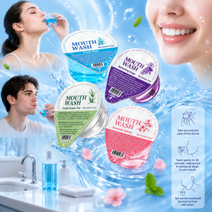 Enjuague Bucal Desechable en Vaso de Gelatina, Sin Alcohol, Portátil, para un Aliento Fresco, Ideal para Viajes y el Hogar - Product Image 1
