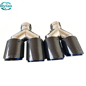 Puntas de escape de fibra de carbono Rytan universales de acero inoxidable y carbono brillante <span class=keywords><strong>para</strong></span> <span class=keywords><strong>Akrapovic</strong></span> con interior azul <span class=keywords><strong>para</strong></span> <span class=keywords><strong>Akrapovic</strong></span> - Product Image 6