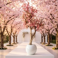 Grand arbre artificiel de 2,7 m, cerisier en fleurs rose en soie, pour décoration de mariage, arbre artificiel de luxe, taille personnalisée