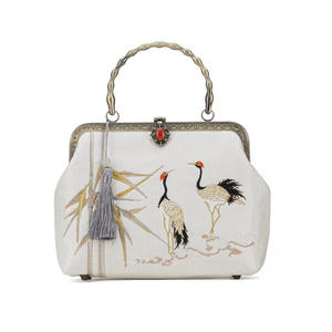 תיק פוליאסטר רקום של Biyi Shuangfei שני צ'ונגסאם עתיקים למסיבת אירועים תיק מרובע קטן ספרות אמנות לאומי סִגְנוֹן - Product Image 5