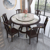 Nouvel ensemble de table et de chaises à manger en bois massif de style chinois avec plaque chauffante à induction pour la maison et les restaurants