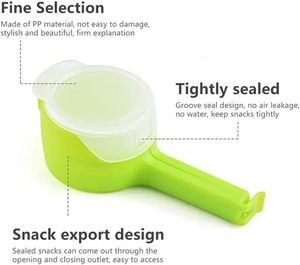 Clips de Sellado para Almacenamiento de Alimentos con Boquillas Vertedoras, Boquilla Dispensadora a Prueba de Humedad, Bolsa de Plástico para Snacks - Product Image 3
